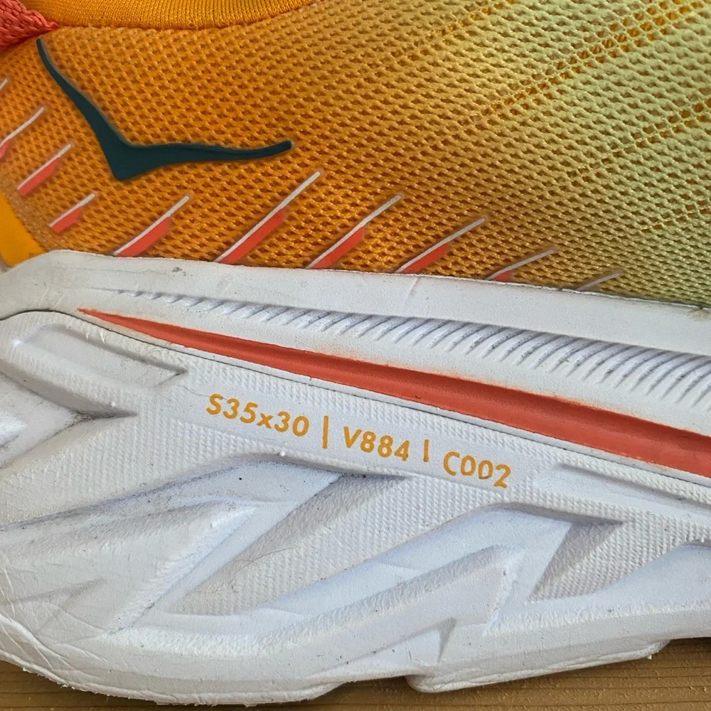 Hoka One One Bondi X Yellow Orange Athletic Running Sneakers Shoes - Picture 9 of 13